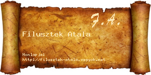 Filusztek Atala névjegykártya